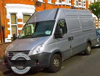 Hatch-End-parked-gray-van
